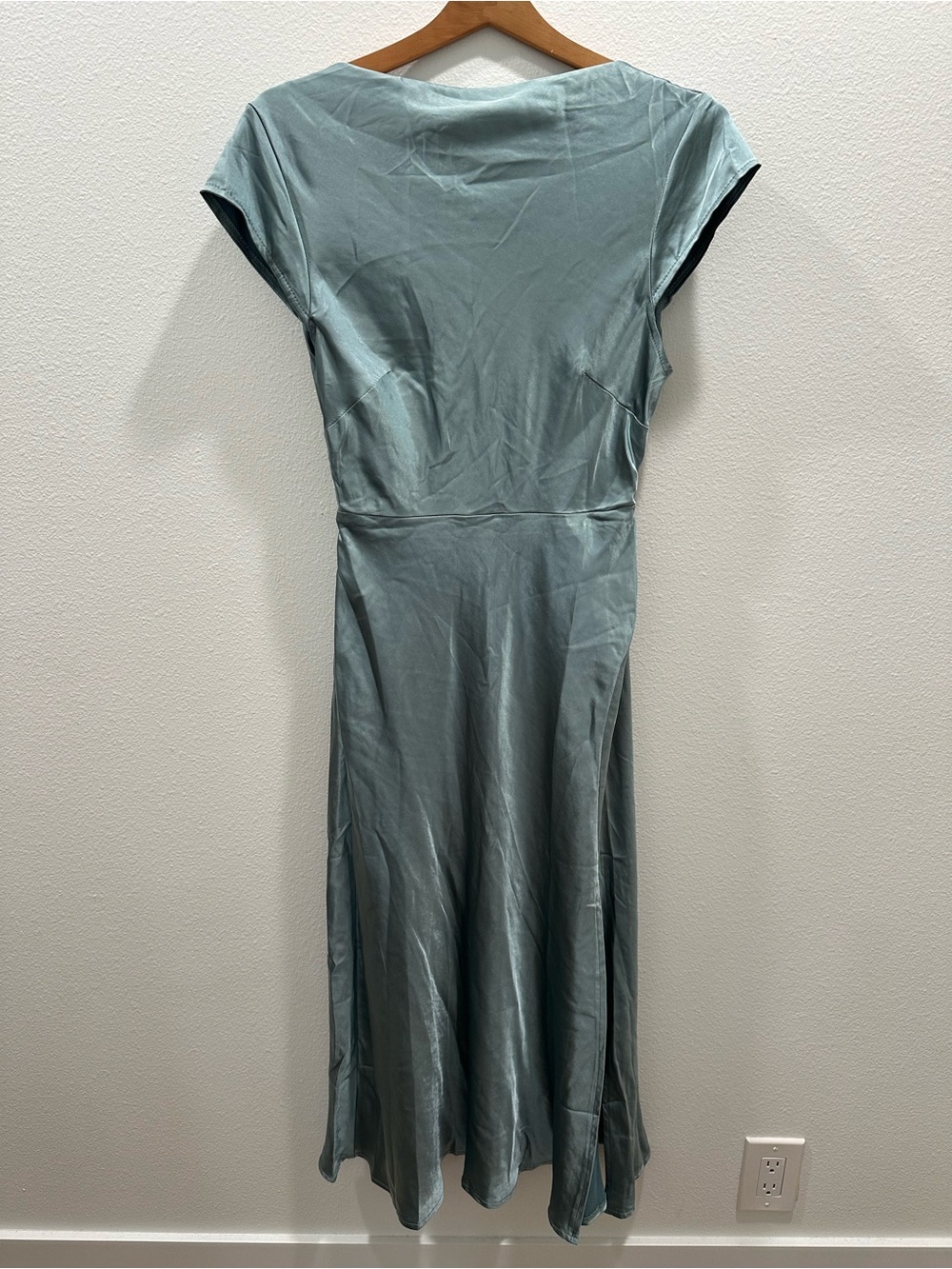 Elegant Slate Blue Teal Women's Midi Dress 10 medium Australia